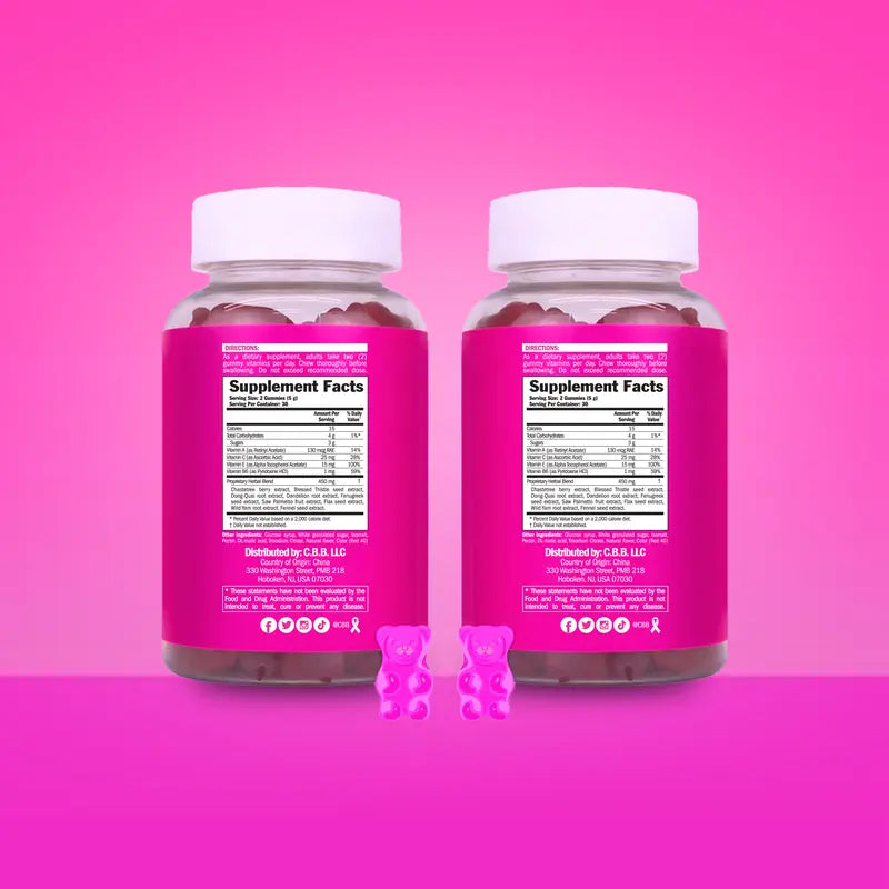 CBB Pink Gummies - Women's Supplement - Berry Flavored 2 Months Supply