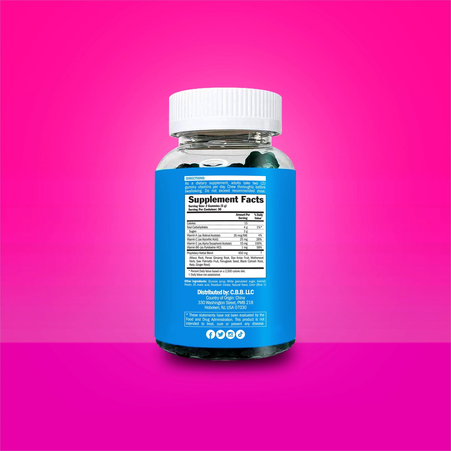 CBB Blue Gummies Women's Support Supplement - 60 Gummies (1 Month Supply)