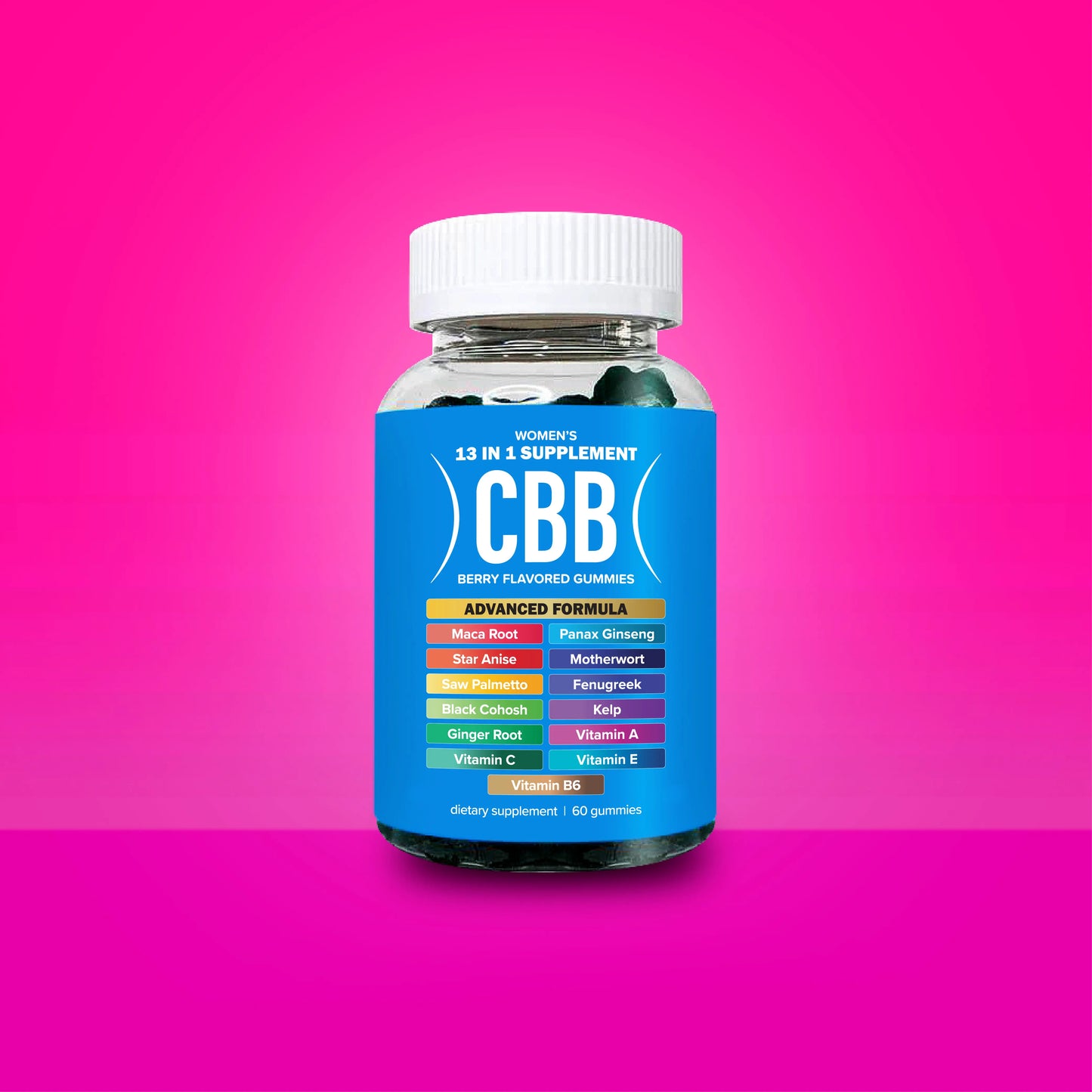 CBB Blue Gummies Women's Support Supplement - 60 Gummies (1 Month Supply)